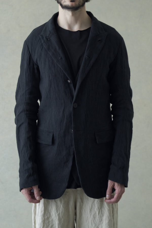 DEVOA 24 spring and summer linen woven suit JKK-WGAP black